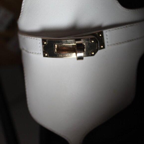 Hermes Empire Leather Thong Silver Hardware Slipon Sandals White Flats Slides 39 - Picture 7 of 9